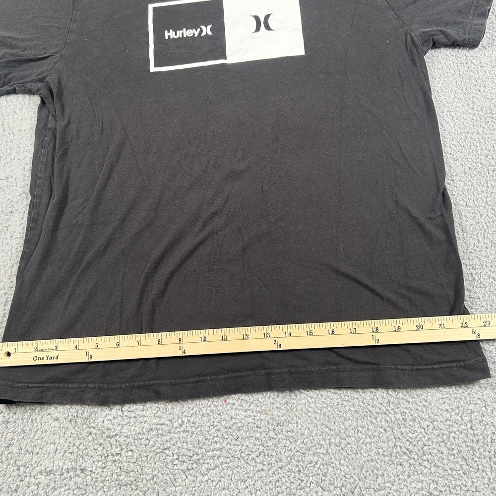 Hurley Shirt Mens Extra Large Black Split Box Logo Graphic Tee Short Sleeve - Picture 9 of 11